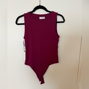 Babaton Maroon Sleeveless Bodysuit